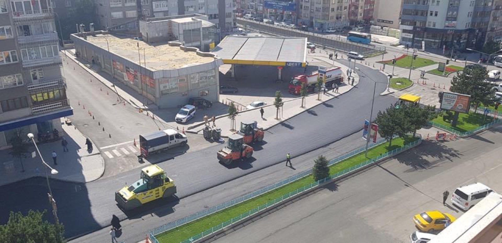 Erzurum Büyükşehir Belediyesi asfalt kaplama çalışması