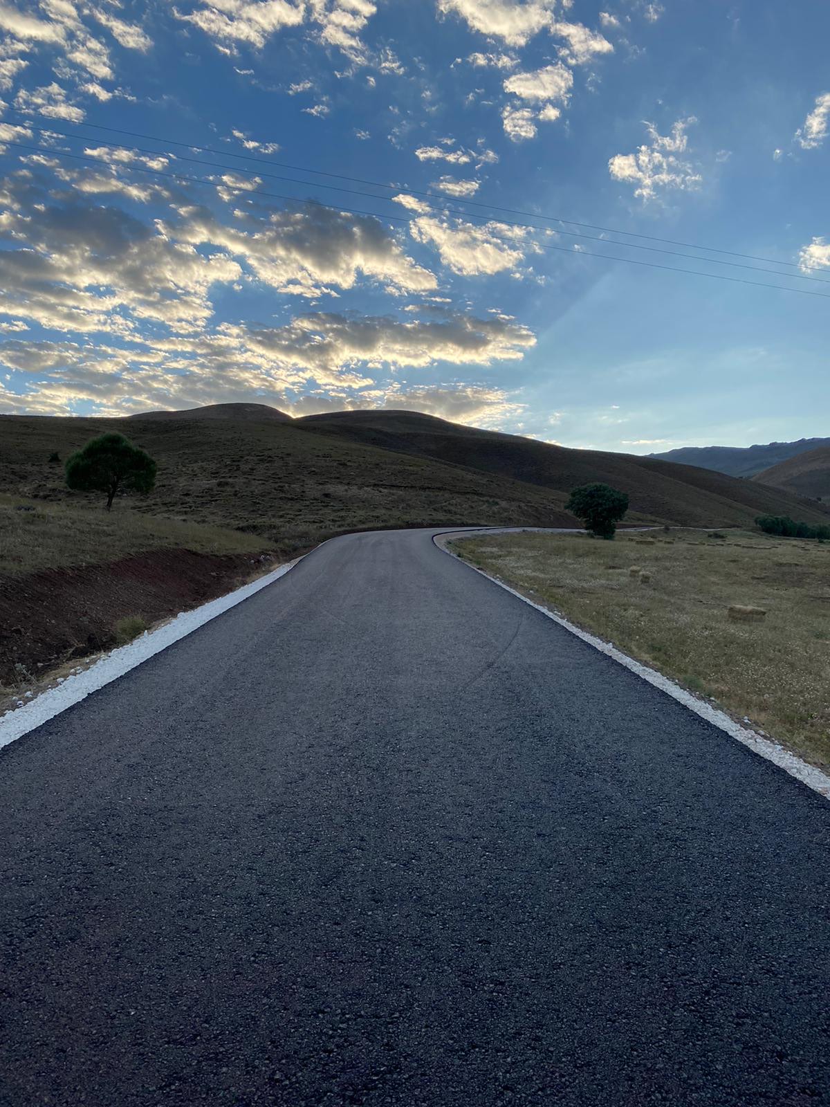 Evrem Yol Yapı tamamlanmış yol projesi havadan görünüm