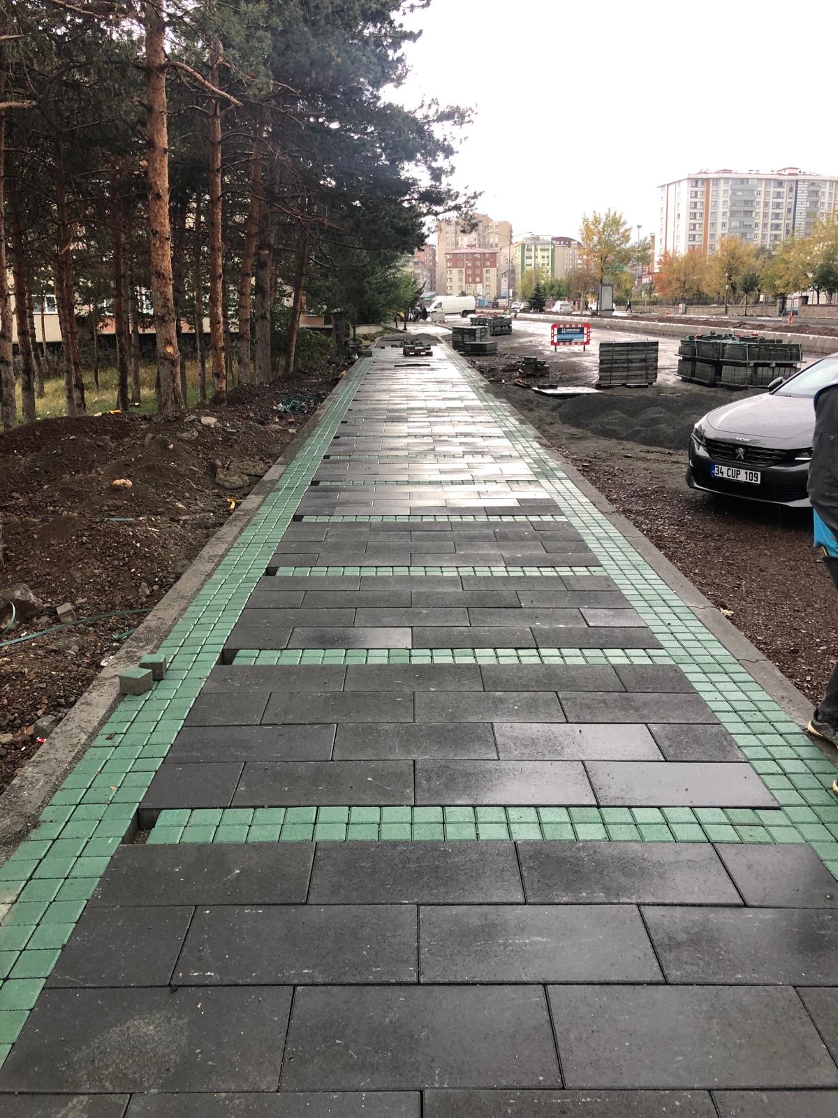 Desenli parke yürüyüş yolu