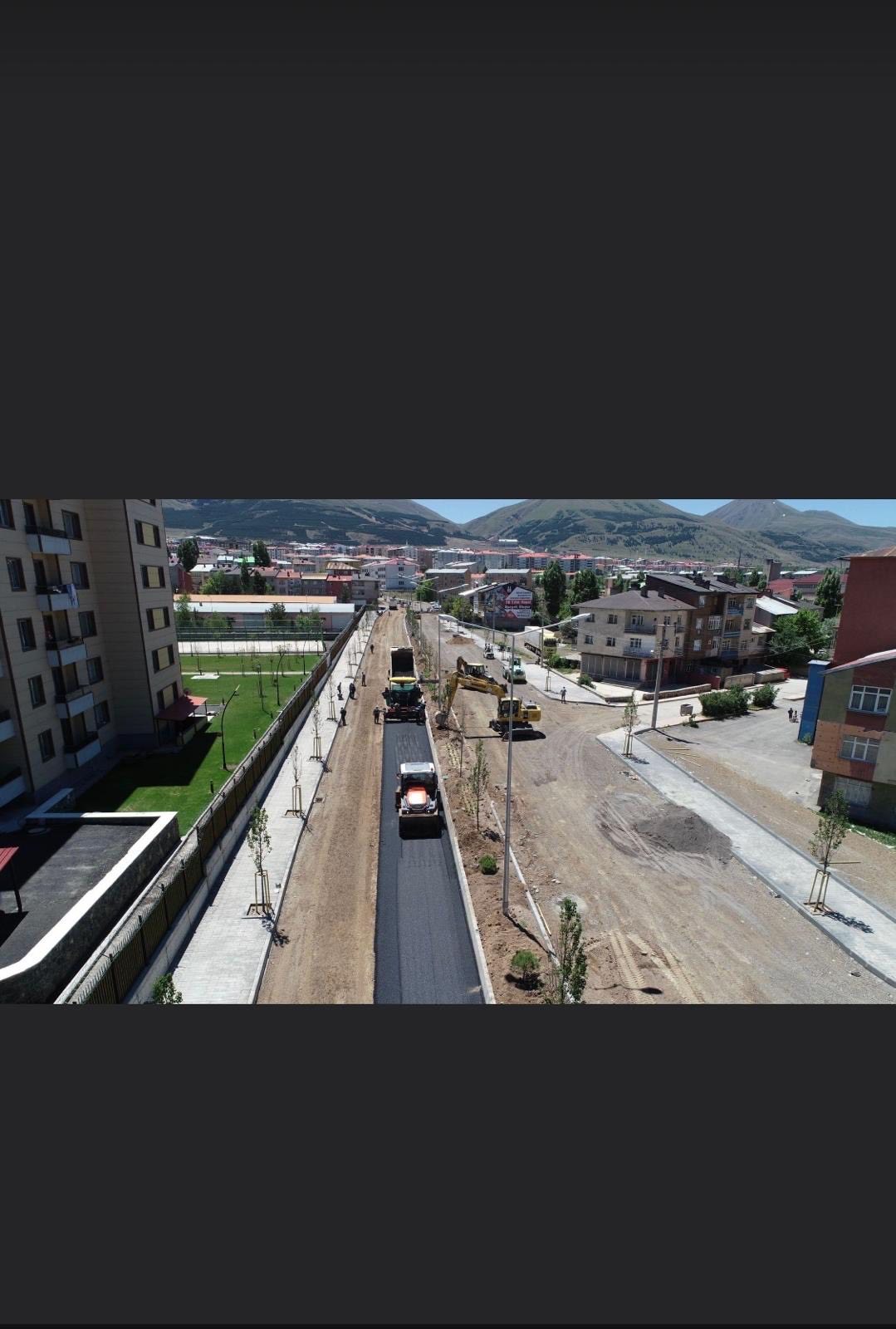 Evrem Yol Yapı tamamlanmış yol projesi havadan görünüm